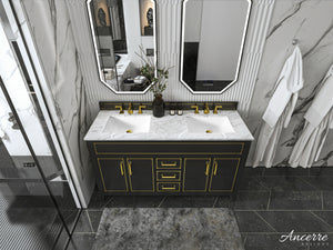 ASPEN Double Sink Marble Top Bath Vanity