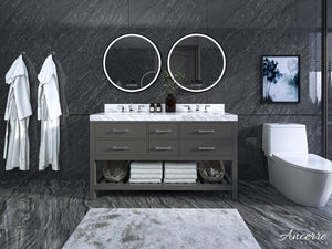 Elizabeth Double Sink Marble Bath Vanity