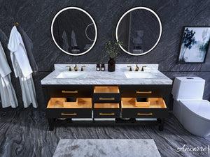 Elizabeth Double Sink Marble Bath Vanity