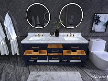 Load image into Gallery viewer, Elizabeth Double Sink Marble Bath Vanity