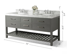 Load image into Gallery viewer, Elizabeth Double Sink Marble Bath Vanity