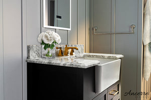 New HALEY Modern Marble Farmhouse Single Sink Bathroom Vanity