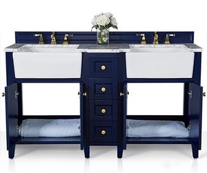 ADELINE Double Sink Marble Bath Vanity