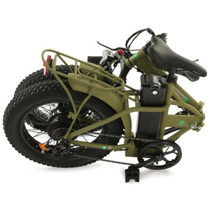 48V Matt Green 20" Fat Tire Portable and Folding Electric Bike with color LCD display