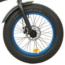 Load image into Gallery viewer, 36V UL Certified Matt Black and Blue 20&quot; Fat Tire Portable and Folding Electric Bike