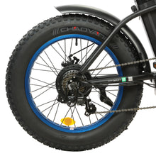 Load image into Gallery viewer, 36V UL Certified Matt Black and Blue 20&quot; Fat Tire Portable and Folding Electric Bike