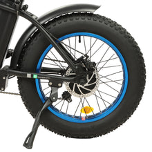 Load image into Gallery viewer, 36V UL Certified Matt Black and Blue 20&quot; Fat Tire Portable and Folding Electric Bike