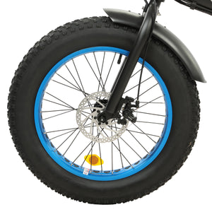 36V UL Certified Matt Black and Blue 20" Fat Tire Portable and Folding Electric Bike