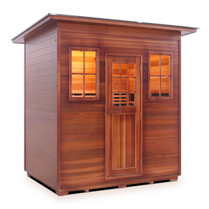 Sapphire 5 Person Hybrid Infrared + Traditional Outdoor Sauna