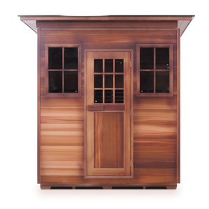 Sapphire 4 Person Hybrid Infrared + Traditional Outdoor Sauna