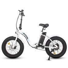 Load image into Gallery viewer, THE DOLPHIN White Portable Folding Fat Tire Electric Bike