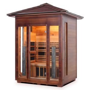 Diamond 3 Person Outdoor Hybrid Infrared + Electric Sauna