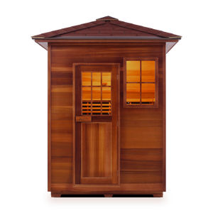 Sapphire 3 Person Hybrid Infrared + Traditional Outdoor Sauna