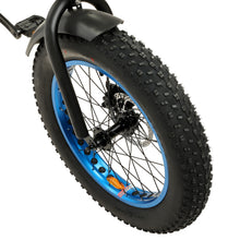 Load image into Gallery viewer, 36V UL Certified Matt Black and Blue 20&quot; Fat Tire Portable and Folding Electric Bike