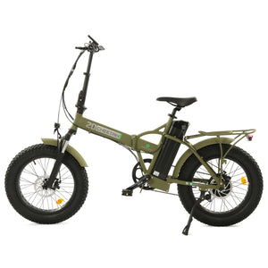 48V Matt Green 20" Fat Tire Portable and Folding Electric Bike with color LCD display
