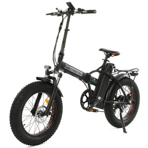 48V Black-Red 20" Fat Tire Portable and Folding Electric Bike with color LCD Screen