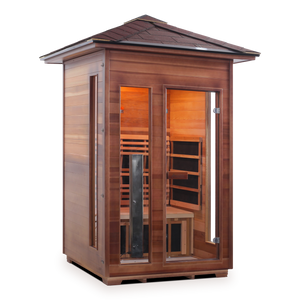 Diamond 2 Person Hybrid Infrared + Electric Outdoor Sauna