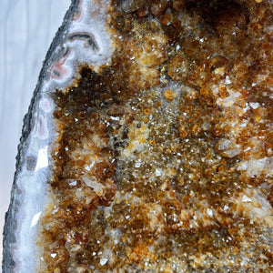 Luxury Pair of Citrine Crystal Gem Geodes (6 Ft. Tall)
