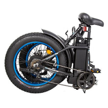 Load image into Gallery viewer, The DOLPHIN Black and Blue Portable and Folding Fat Tire Ebike