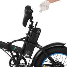 Load image into Gallery viewer, 36V UL Certified Matt Black and Blue 20&quot; Fat Tire Portable and Folding Electric Bike