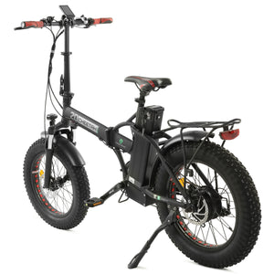 48V Black-Red 20" Fat Tire Portable and Folding Electric Bike with color LCD Screen