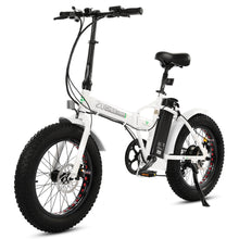 Load image into Gallery viewer, 36V UL CERTIFIED 20&quot; White Fat Tire Portable Folding Electric Bike