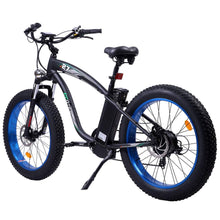 Load image into Gallery viewer, HAMMER Blue Black Fat Tire Beach/Snow Mountain Electric Bike