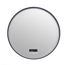Load image into Gallery viewer, CIRQUE Round LED Black Framed Mirror with Defogger and Dimmer