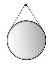 Load image into Gallery viewer, Modern SANGLE Round LED Vanity Mirror with Defogger &amp; Vegan Leather Strap