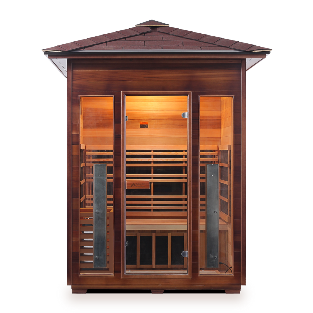 Diamond 3 Person Outdoor Hybrid Infrared + Electric Sauna