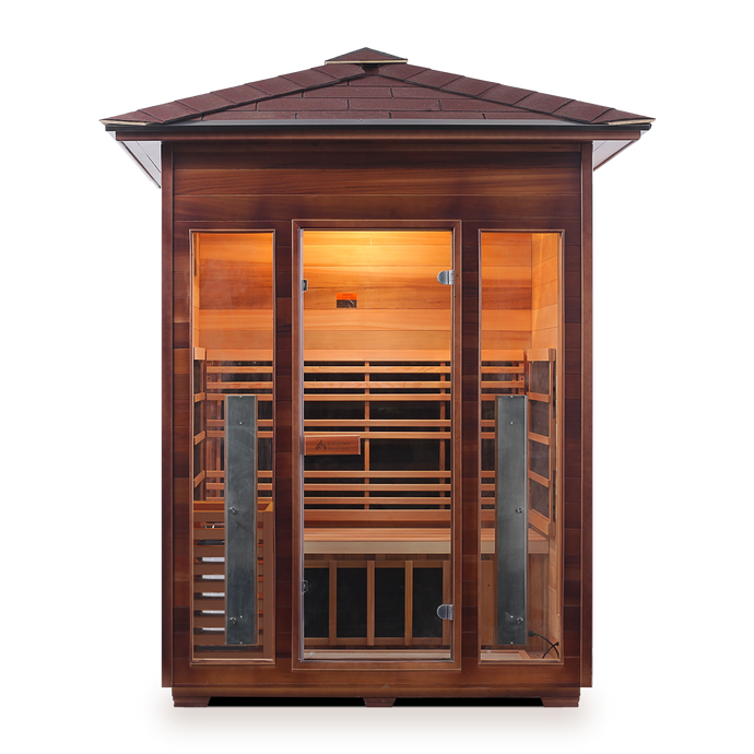 Rustic 3 Person Outdoor Infrared Sauna