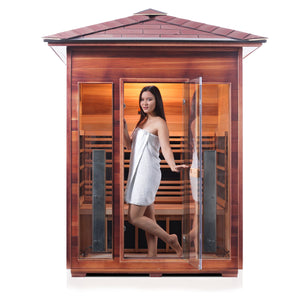 Diamond 3 Person Outdoor Hybrid Infrared + Electric Sauna