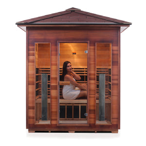 Rustic 4 Person Outdoor Infrared Sauna