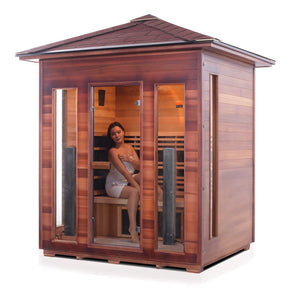 Rustic 4 Person Outdoor Infrared Sauna