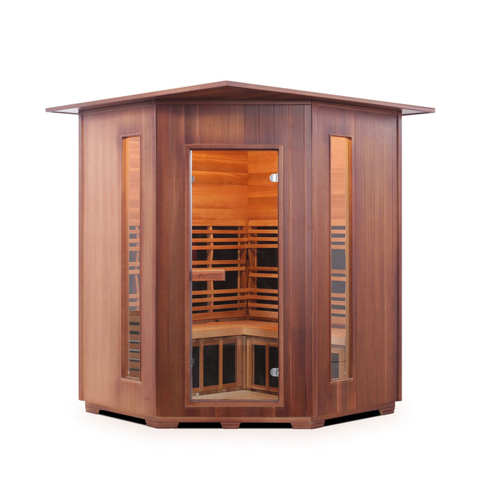 Diamond 4 Person Corner Indoor Hybrid Infrared + Electric Sauna