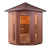 Load image into Gallery viewer, SunRise 4 Person Corner Outdoor Traditional Electric Sauna
