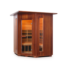 Load image into Gallery viewer, Rustic 4 Person Corner Indoor Infrared Sauna