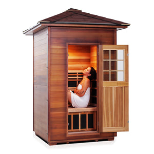 Sapphire 2 Person Hybrid Infrared + Traditional Outdoor Sauna
