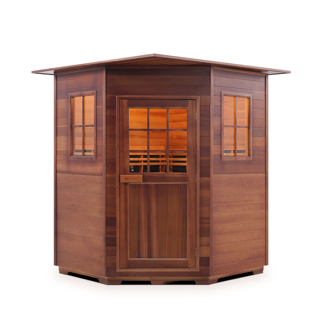 Sapphire 4 Person Corner Indoor Hybrid Infrared + Traditional Sauna