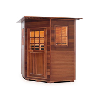 Sapphire 4 Person Corner Indoor Hybrid Infrared + Traditional Sauna