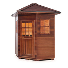 Load image into Gallery viewer, Sapphire 4 Person Corner Hybrid Infrared + Traditional Outdoor Sauna