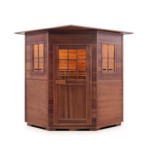 MoonLight 4 Person Corner Indoor Red Cedar Sauna