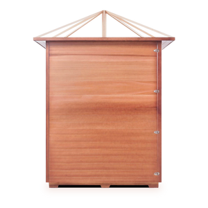 Rustic 4 Person Corner Outdoor Infrared Sauna