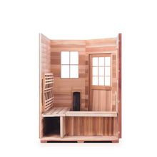 Load image into Gallery viewer, Rustic 4 Person Corner Outdoor Infrared Sauna