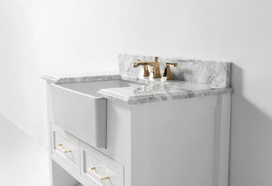 New HALEY Modern Marble Farmhouse Single Sink Bathroom Vanity