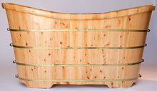 Load image into Gallery viewer, Modern Free Standing Cedar Wooden Spa Bathtub