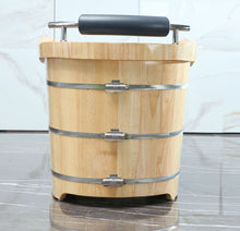 Load image into Gallery viewer, Modern Free Standing Cedar Wooden Spa Bathtub with Headrest