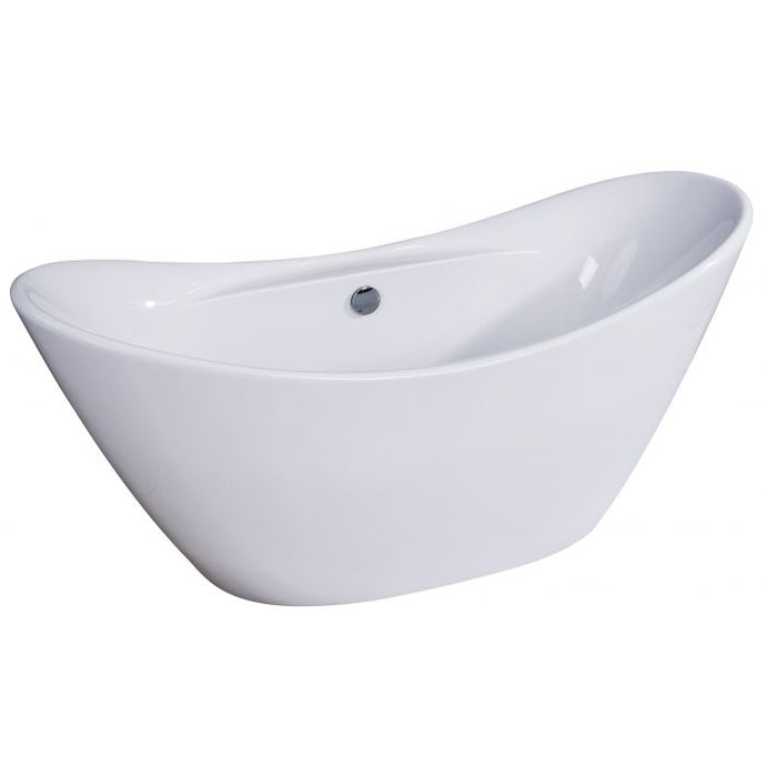 Modern White Oval Acrylic Free Standing Spa Soaking Bathtub