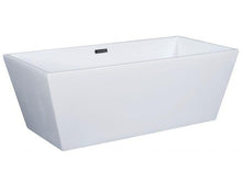 Load image into Gallery viewer, 67 Inch White Rectangular Acrylic Free Standing Soaking Bathtub