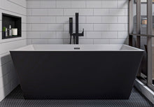 Load image into Gallery viewer, Modern Black &amp; White Rectangular Acrylic Freestanding Spa Soaking Bathtub